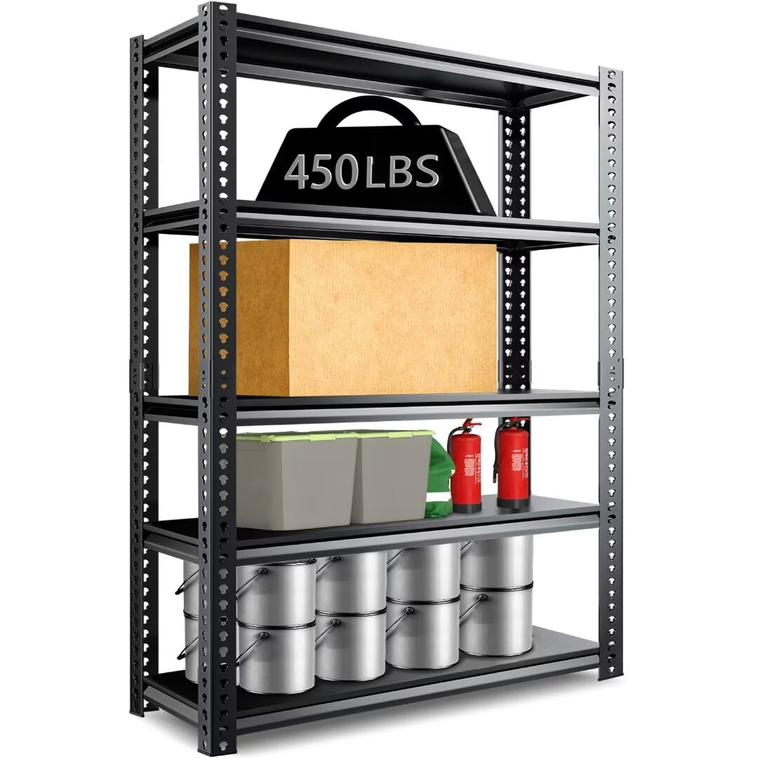 Docred Shelving Unit,5Tier Adjustable Metal 72"H Heavy Duty Shelving