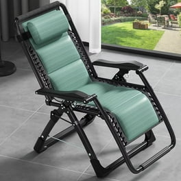 LuxenHome Zero Gravity Patio Chaise Lounge Tan Walmart