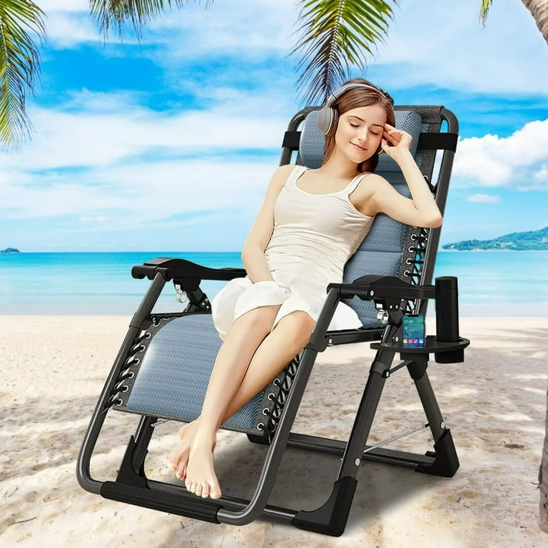 Beach chair with tray hotsell