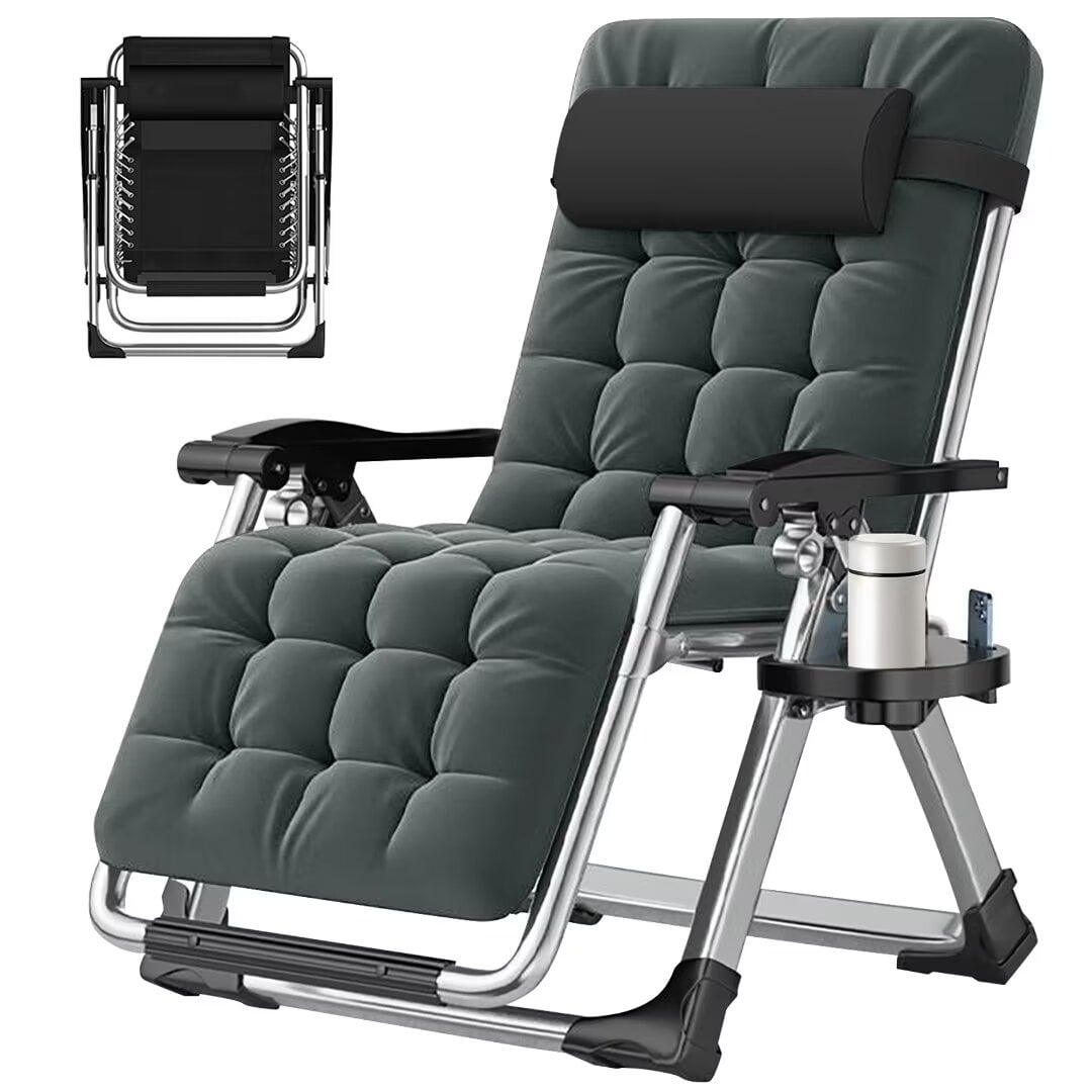 Didcot reclining folding zero gravity chair with discount cushion