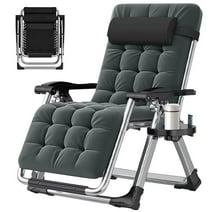 Docred Zero Gravity Chair, Reclining Lounge Chair with Removable Cushion & Tray for Indoor and Outdoor, Patio Recliner Folding Reclining Chair