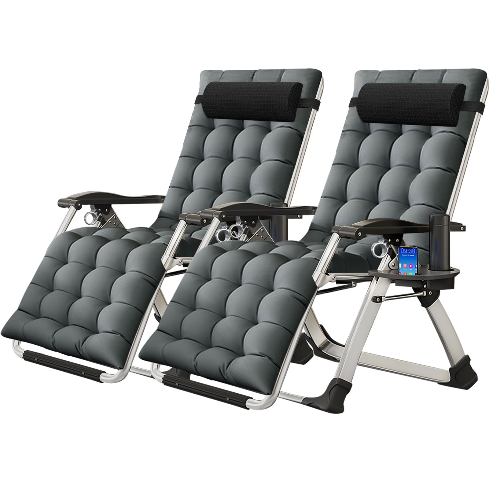 Docred Zero Gravity Chair set of 2, Lawn Recliner Folding Chaise Lounge