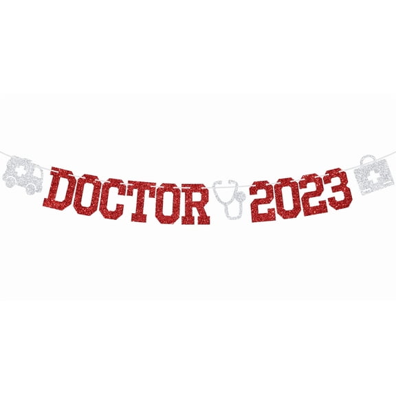 Doctor 2023 Banner, Class of 2023 Bunting Sign, Medical School Survivor Graduation Party Decoration Supplies