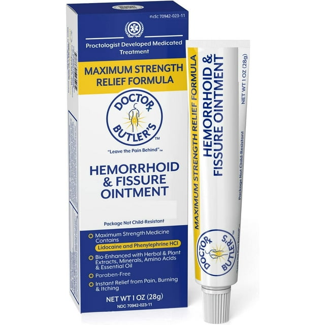 Doctor Butler's Hemorrhoid & Fissure Fast Acting Relief Cream, AntiItch & Numbing Medicine (1