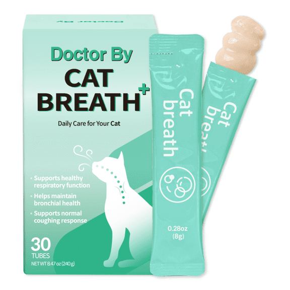 Doctor By Cat Breath Bronchial Supplements Cat Sneezing Asthma Cold Cough Nose Relief Respiratory&Immune Support with TF-343-30 lickable Formula