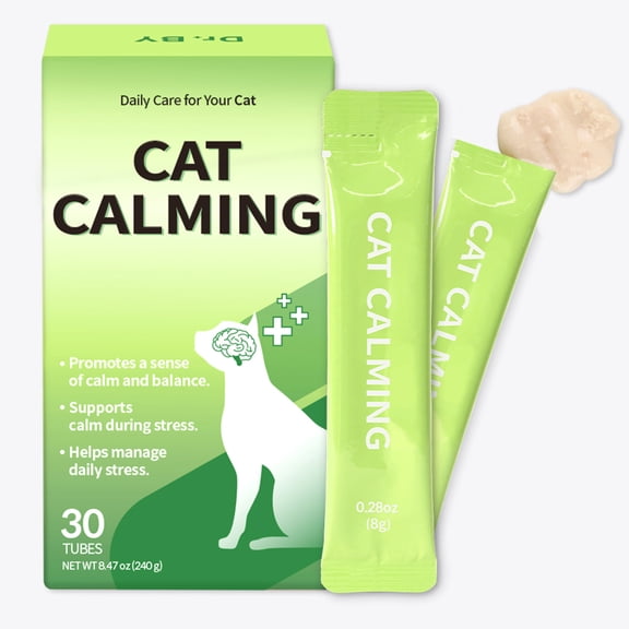 Doctor By Cat Calming Stress and Anxiety Relief Supplement Anti Stress Relaxant Sedative overgrooming with Lactium, L-Tryptophan 30 lickable Formula Individually Packaged, Chicken
