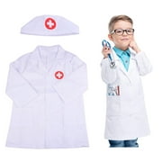 Doctor Coat Costume for Kids Lab Coat Unisex Doctor Toddler Costume for Boys and Girls Cosplay School Uniform