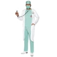 thumbnail image 1 of Doctor Costume Adult White Blue Hospital Large Male Fancy Dress Party Book Week Halloween, 1 of 4