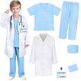 thumbnail image 1 of Doctor Costume for Kids, Nurse Scrub Set Doctor Coat with Accessories, Doctor Dress Up Cosplay Outfits for Boys Girls 3-12 Years, 1 of 4