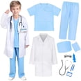 thumbnail image 1 of Doctor Costume for Kids, Pink Doctor Costume with Lab Coat Halloween Party Dress Up for Girls Age 8-12 Years, 1 of 7