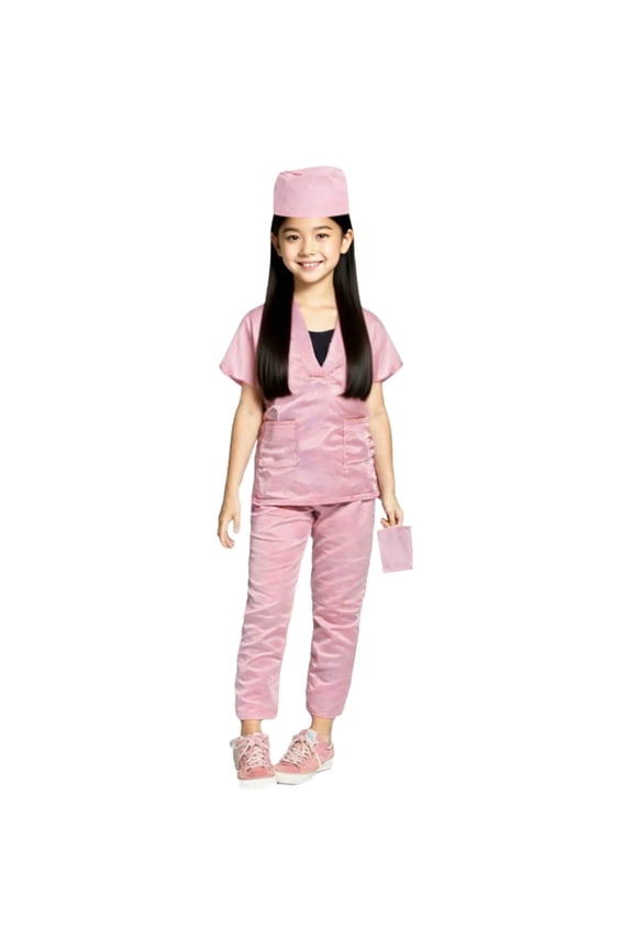 Doctor Costume for Kids, Role-playing Costumes Toddler Doctor Coat and Pants, Kids Lab Coat Career Day Costume for Boys Girls Pink 3-4 Years