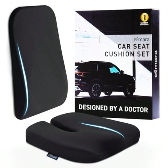 Doctor-Designed Car Seat Cushions for Driving Car Seat Back port Driver Seat Cushion and Back Cushion for Car Pillow for Driving Seat The Ultimate Comfort Solution for Cars Black