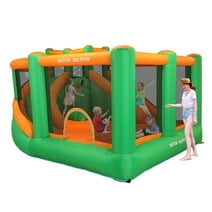 Doctor Dolphin Inflatable Bounce House, Bouncy Castle Bouncer Playhouse with Double Slide,Spacious Jumping Area,Air Blower for Toddlers and Kids