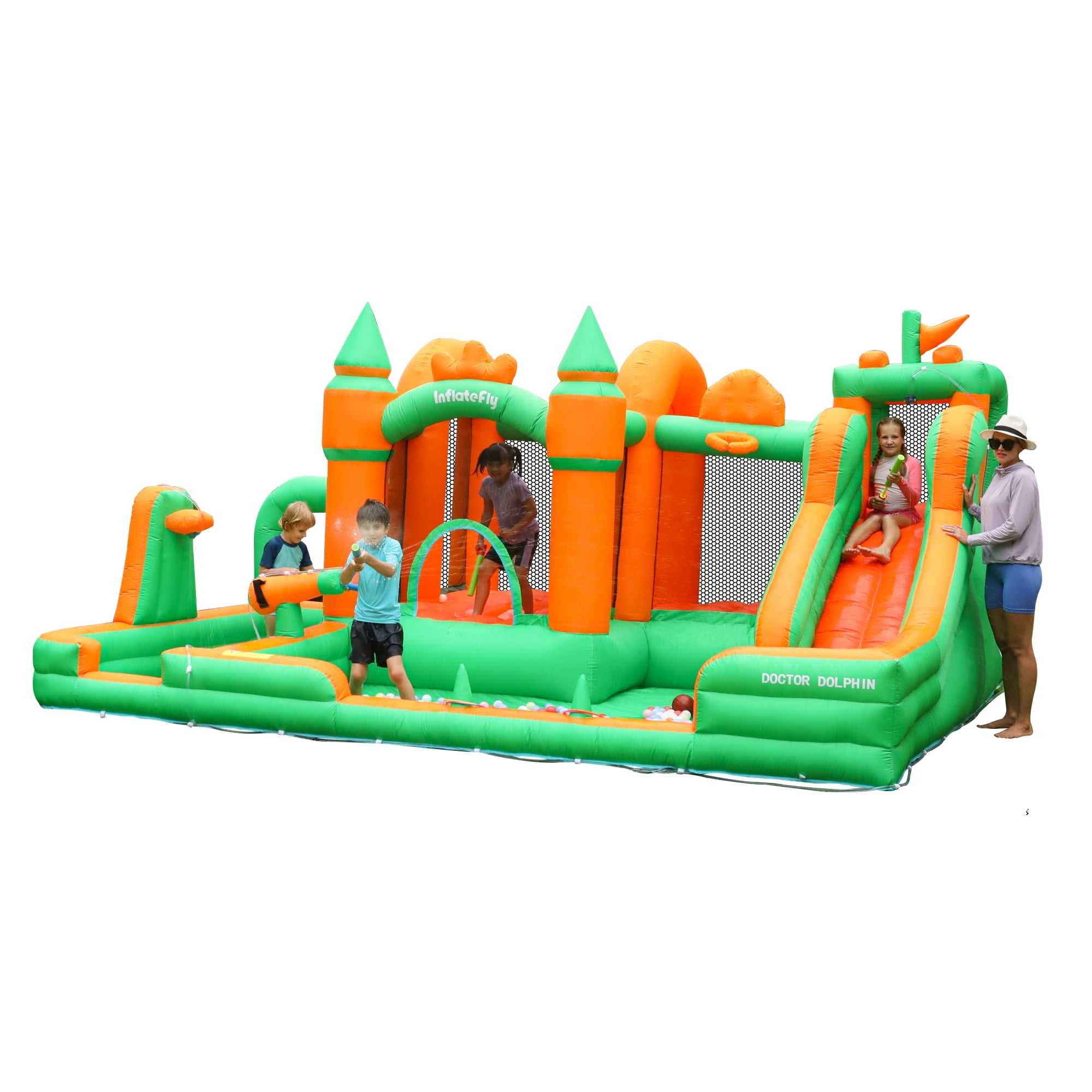 Little Tikes Slam n Curve Inflatable Water Slide with Blower