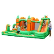 Doctor Dolphin Water Slide Inflatable Bounce House Kid Toddler Bouncer with Blower Large Water Park Waterslide for Wet and Dry