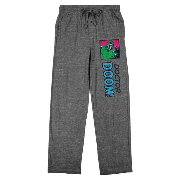 Doctor Doom! Marvel Universe Publishing Art Archive Men's Heather Gray Sleep Pajama Pants-Small