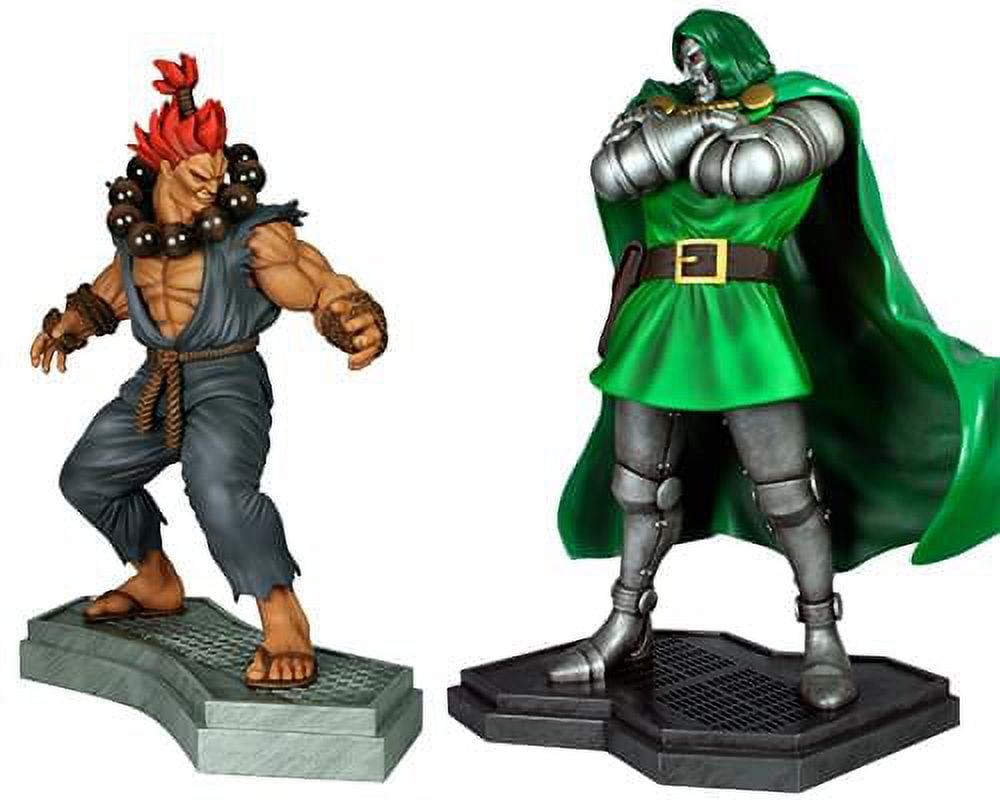 Marvel Doctor Doom and Akuma 21" Green and Gray Statue Set
