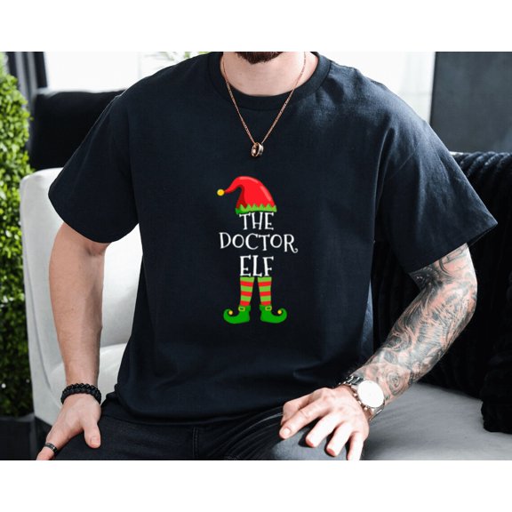 Doctor Elf Family Matching Group Hospital Clinic Winter Party Unisex T-Shirt, up to size 3XL
