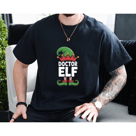 Doctor Elf Hospital Healthcare Clinic Staff Holiday Costume Unisex T-Shirt, up to size 3XL