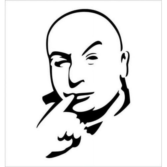 Doctor Evil Austin Powers Inspired Decal Sticker | 6-Inches By 3.7-Inches | Black Vinyl