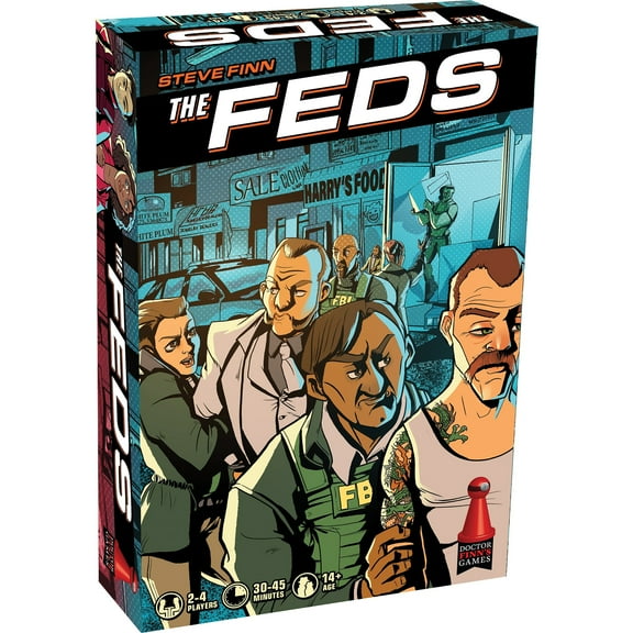 Doctor Finn's Games: The Feds - Set Collection Board Game, Competitive Strategy Card Game, Protect Your City From Crime, Age 14+, 2-4 Players, 30+ Min