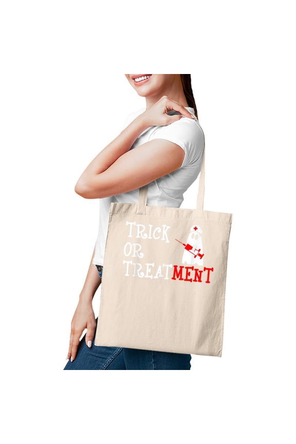 Doctor Ghost Halloween Trick Or Treating Boo Funny Nurse Tote Bag