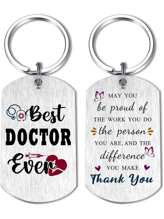 Doctor Gifts - Best Doctor Ever Thank You Keychain - Doctors Appreciation Gifts for Women Men, Graduation Christmas Doctors Day Gift