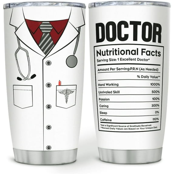 Doctor Gifts Doctor Tumbler 20oz Stainless Steel Insulated Tumblers Cup Travel Mug Doctors Day Gifts For Med Student Doctor Graduation Birthday Appreciation Gift For Men Women