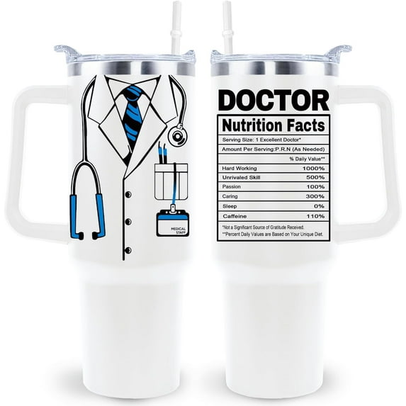 Doctor Gifts Doctor Tumbler Cup Doctor Appreciation Gifts For Women Men 40 Oz Doctor Mug With Lid Straw and Handle