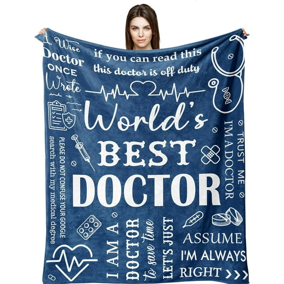 Doctor Gifts, Gifts for Doctors, Doctor Gifts for Women/Men, Best Doctor Ever Gifts, Doctor Appreciation Gifts, Retirement Gifts for Doctors, Funny Thank You Gift for Doctor Blanket 60” x 50”