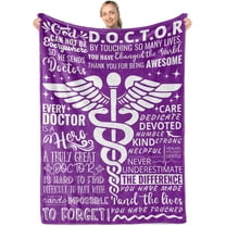 Doctor Gifts for Men Women, Appreciation Thank You Throw Blanket for Doctors on Doctors' Day, Christmas, Retirement, Birthdays, 50 x 65 Inches - Brown