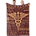thumbnail image 1 of Doctor Gifts for Men Women, Appreciation Thank You Throw Blanket for Doctors on Doctors' Day, Christmas, Retirement, Birthdays, 50 x 65 Inches - Brown, 1 of 5