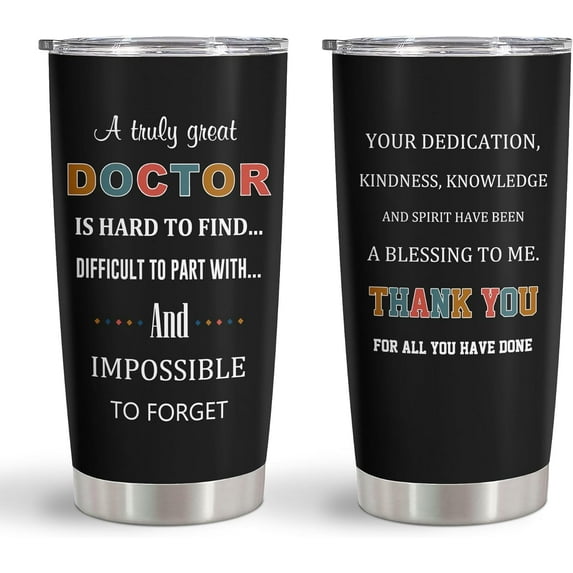 Doctor Gifts Tumbler 20oz Doctor Appreciation Gifts for Men/Women Best Gifts for Doctors Future Doctor Graduation & Retirement Gifts Doctors Day Present Unique MD Cup