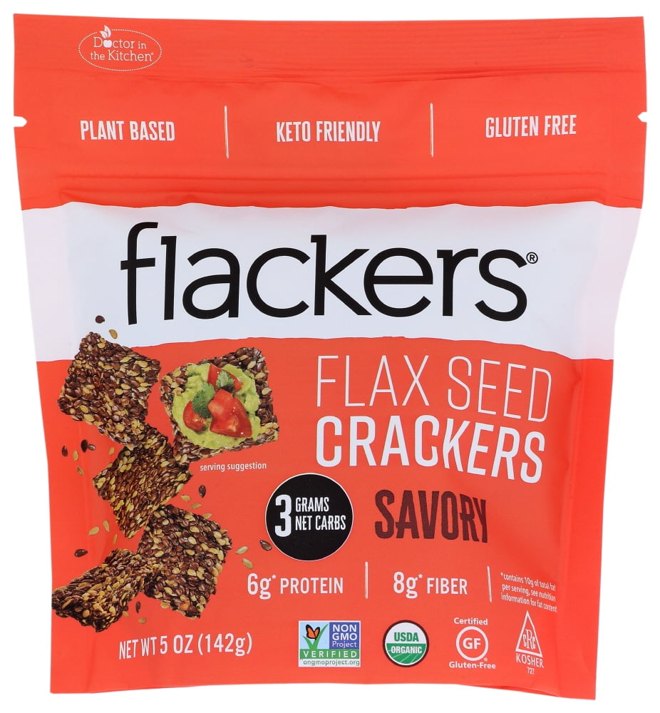 Doctor In The Kitchen Organic Flax Seed Crackers Savory, 5 oz
