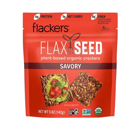 Doctor In The Kitchen Organic Flax Seed Crackers Savory, 5 oz