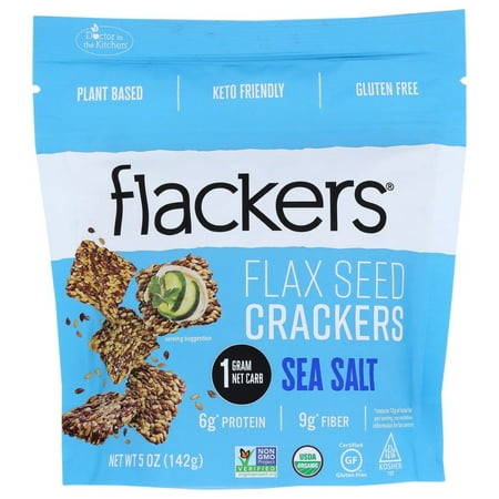 Doctor In The Kitchen Organic Flax Seed Crackers Sea Salt, 5 Oz
