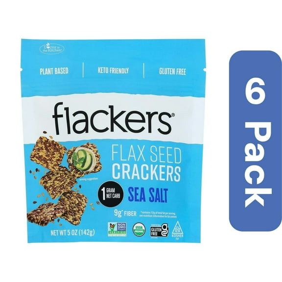 Doctor In The Kitchen Sea Salt Flaxseed Crackers 5 oz (Pack Of 6)