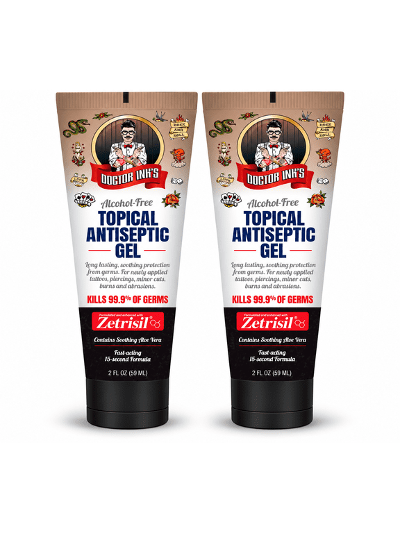 Topical Antiseptic for the treatment of new Tattoos and Piercings Gel, 2 x 2 FL OZ