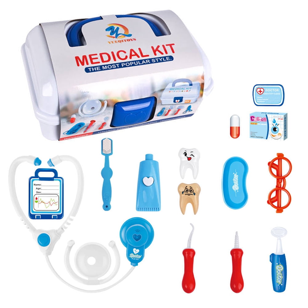 Doctor Kit for Kids, 15 Pcs Kids Doctor Kit for Toddlers 3-5 with Medical Storage Case, Stethoscope, Pretend Play Doctor Set for Fun Role Playing Game, Doctor Play for Kids Toddlers