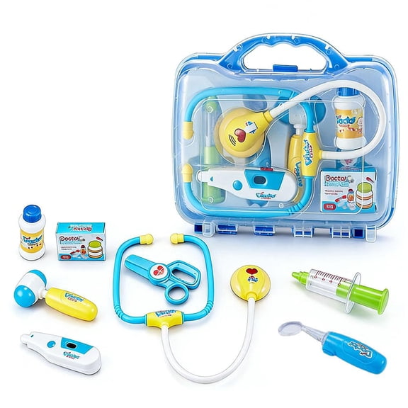 Doctor Kit for Kids 9PC Pretend Play Medical Set with Stethoscope and Carrying Case for Boys Girls Aged 3 4 5 6 Year Old Toddler Role Play Toys for Learning Children Birthday Gift