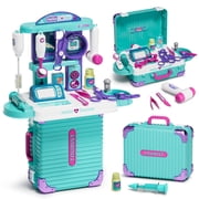 Doctor Kit for Kids, Doctor Pretend Playset with Realistic Accessories, Pretend Mobile Medical Station, Role Play Medical Toys for 3-5, 2-4, 3 4 5 6 Year Old