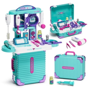 Doctor Kit for Kids, Doctor Pretend Playset with Realistic Accessories, Pretend Mobile Medical Station, Role Play Medical Toys for 3-5, 2-4, 3 4 5 6 Year Old