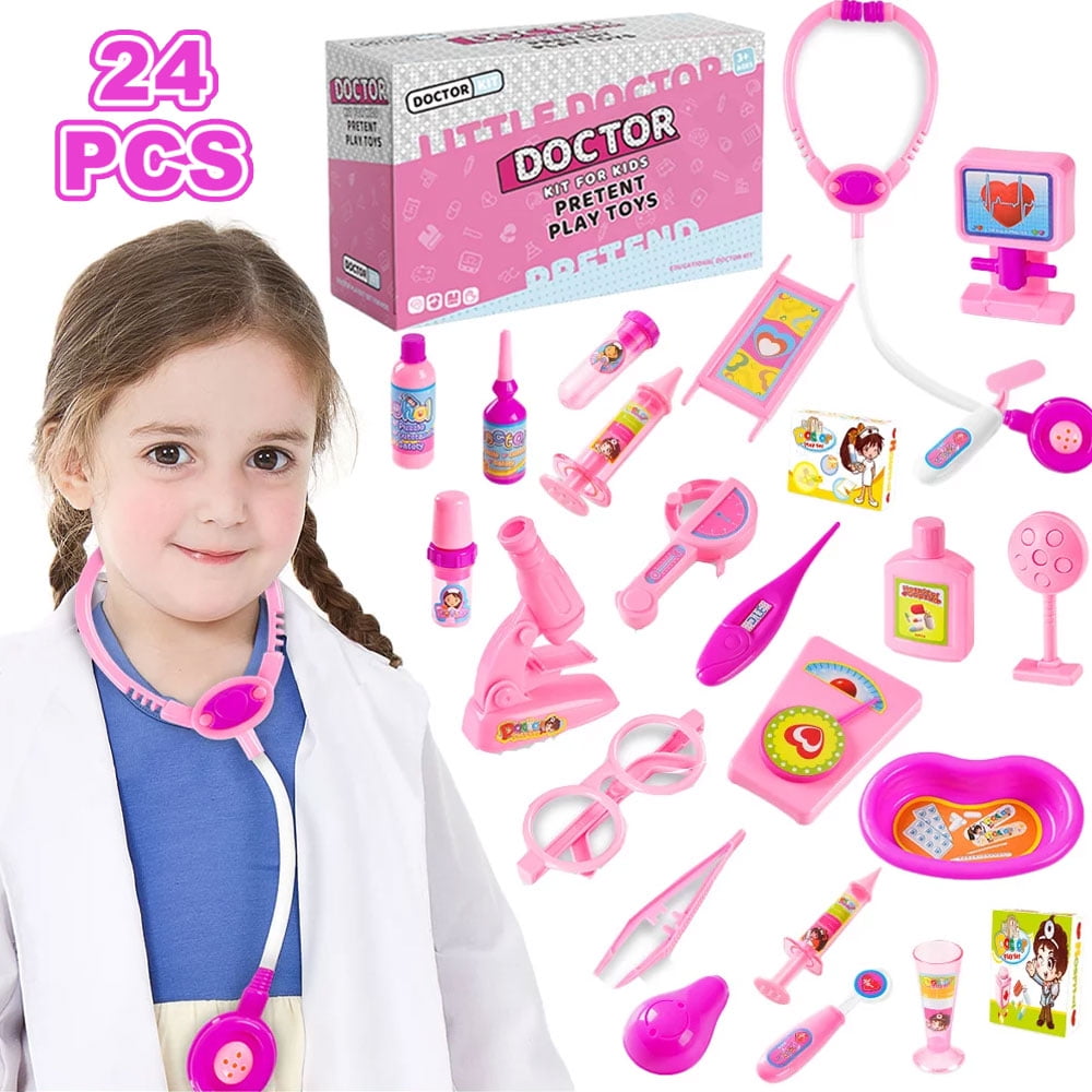 Taihexin 30 Pcs Play Doctor Kit for Kids 3-8 Years Old, Pretend Play Dress  Up Educational Dentist Doctor Set, Costume Stethoscope Medical Kit Role  Play Birthday Gifts for Girls Boys 