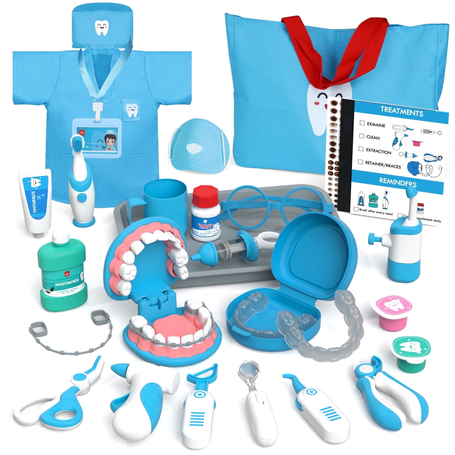 ドクターデヴィアス　4点セット OROLIVING Toddler Doctor Kit, Pretend Play Medical Set with Dental
