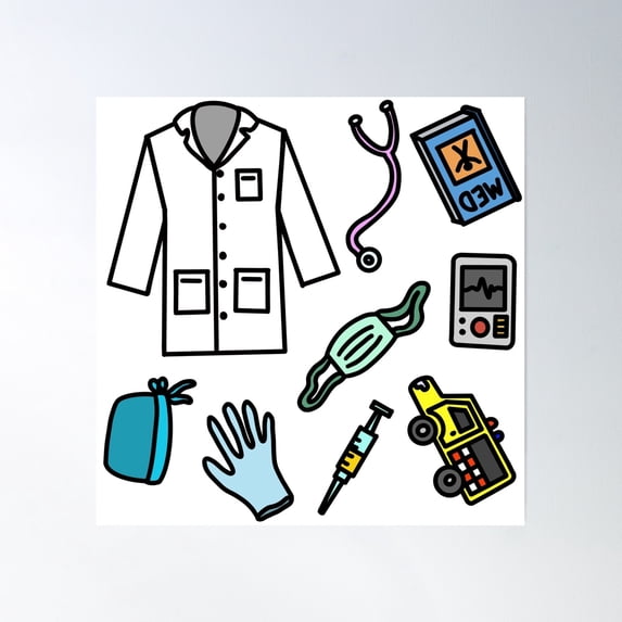 Doctor Life Poster Wall Art, Modern Wall Decor, 30x30 UNFRAMED