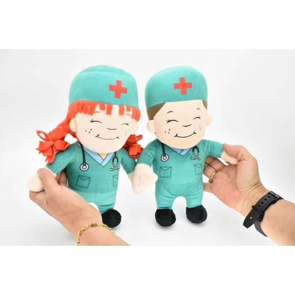 Doctor, Male & Female, Single or Set, Very Nice Plush Figure, 11" (SET OF 2)