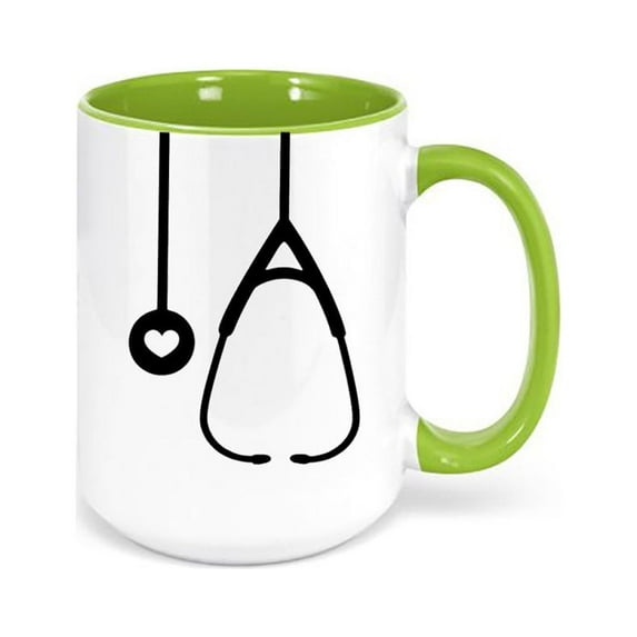 Doctor Mug, Nurse Mug, Stethoscope, Gift For Nurse, Dr. Coffee Cup, Gift For Doctor, Stethoscope Mug, Medical, Health Field, Nurse Graduate, GREEN