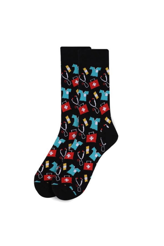 Doctor / Nurse Black Novelty Socks