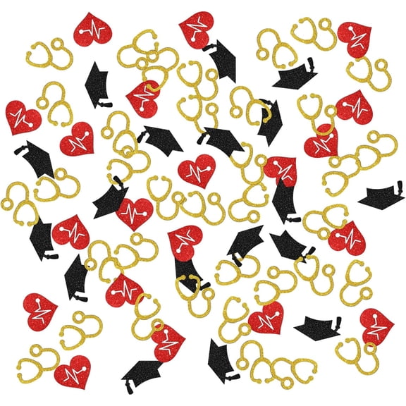 Doctor Nurse Graduation Stethoscope Confetti, RN BSN Table Decor, Nursing School Grad Scatter Confetti, Medical School Graduation Party Table Decorations, 120pcs