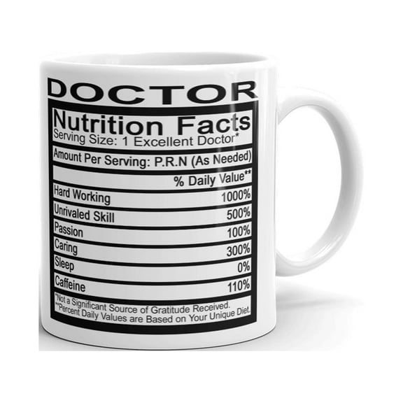 Doctor Nutrition Facts Doctrate Coffee Tea Ceramic Mug Office Work Cup Gift